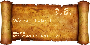 Vécsi Botond névjegykártya